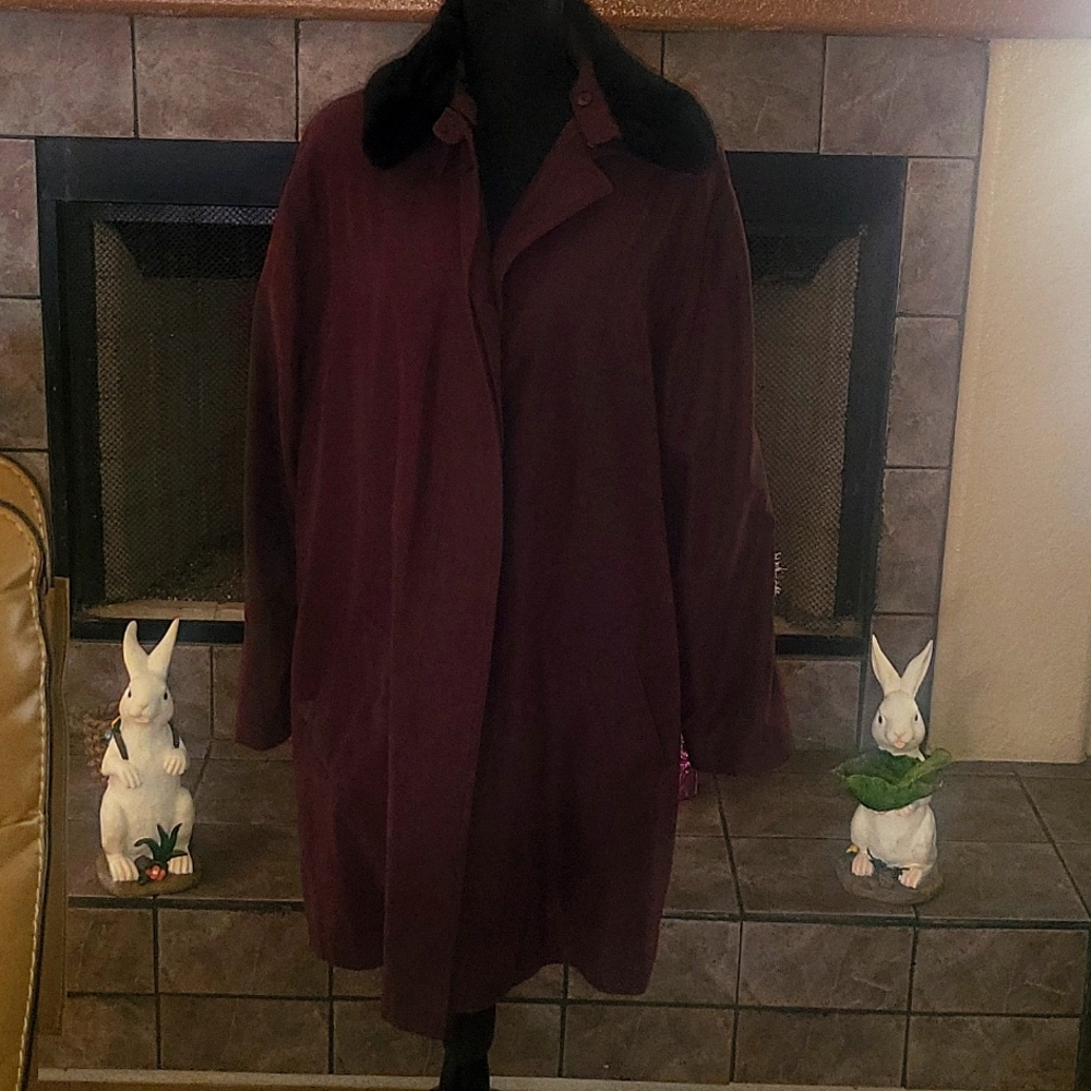 Trench Coat, Belted with Faux Collar